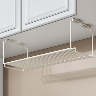 厨房吊柜下方置物架厨柜内倒挂式 架子悬空纸巾架放菜盆脸盆架神器