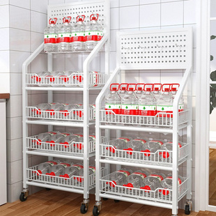 小推车多功能蔬菜篮子架厨房置物架落地家用可移动多层置物架