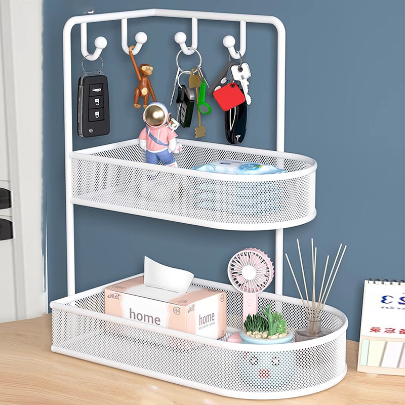 入户门玄关置物架落地多层收纳架桌面收纳盒装饰免杂乱铁艺小架子