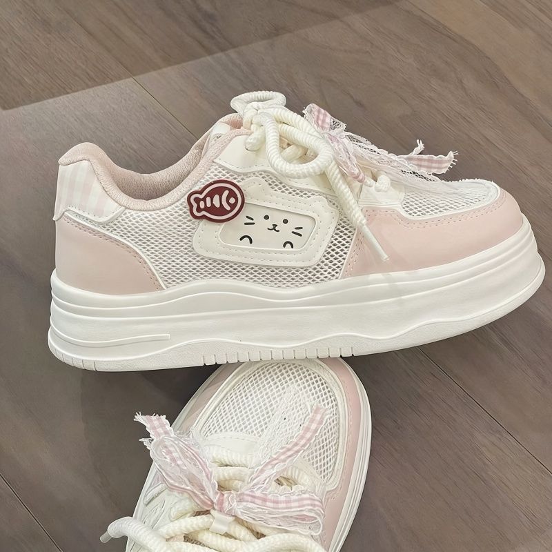 夏季小白鞋子网面透气厚