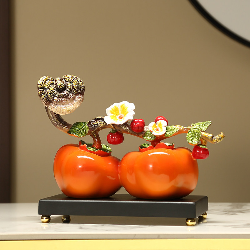 新中式事事如意柿子摆件家居客厅玄关酒柜办公室装饰乔迁新居礼物,家居饰品,装饰摆件,淘宝优惠券,粉丝福利购,淘宝优惠卷