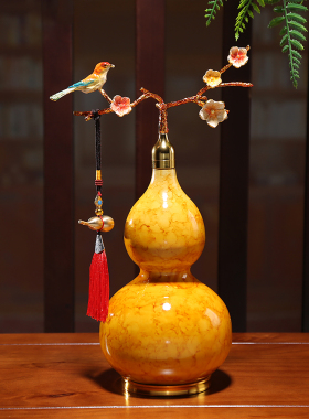 新中国风珐琅开葫芦装饰品办公室客厅入口酒柜装饰搬迁乔迁礼物