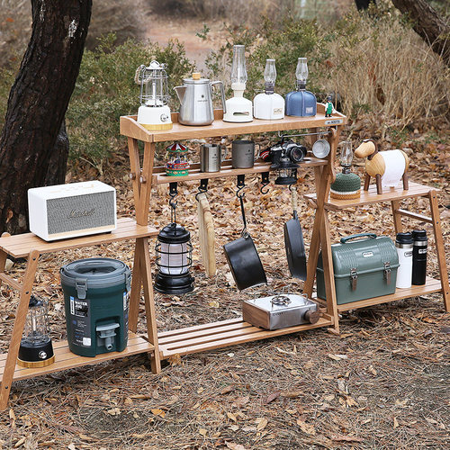 户外野餐可折叠便携置物架木桌