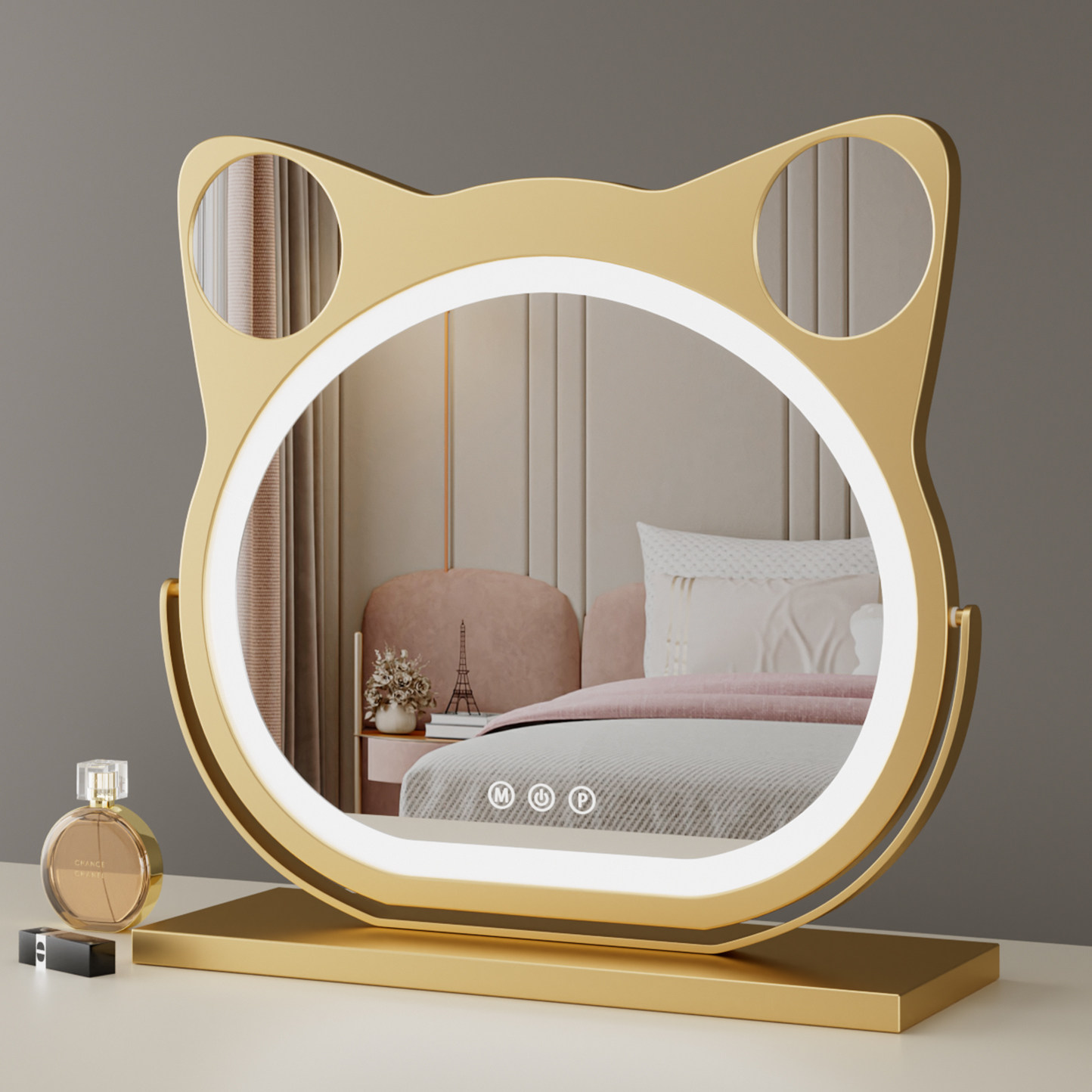 Baby猫化妆镜带灯台式桌面led梳妆镜带放大镜美妆镜家用卧室镜子,家庭/个人清洁工具,LED化妆镜,淘宝优惠券,粉丝福利购,淘宝优惠卷