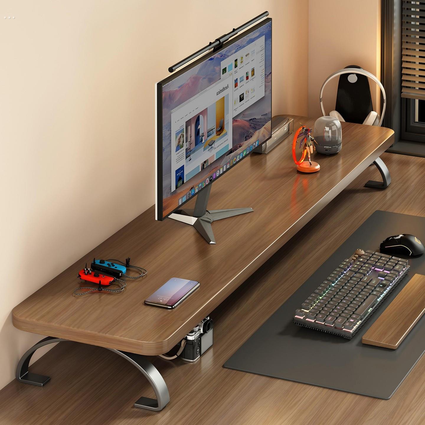 台式电脑显示器增高架桌面置物架显示屏底座垫高工位加长笔记本架