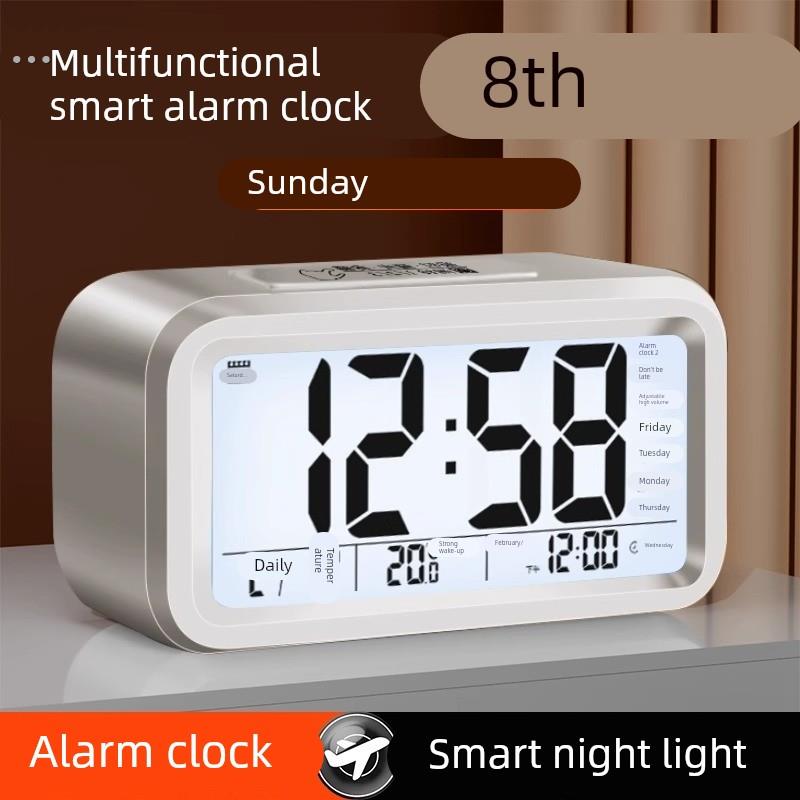 2025新款智能电子时钟桌面表儿童男女孩闹钟学生专用起床神器闹铃
