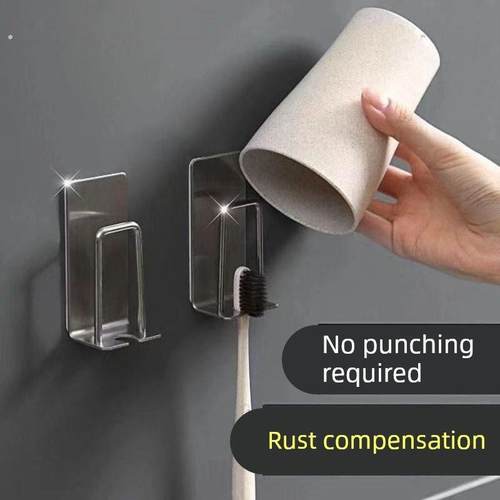 304不锈钢牙刷架套装多功能壁挂式 化妆室牙杯漱口杯浴室置物架