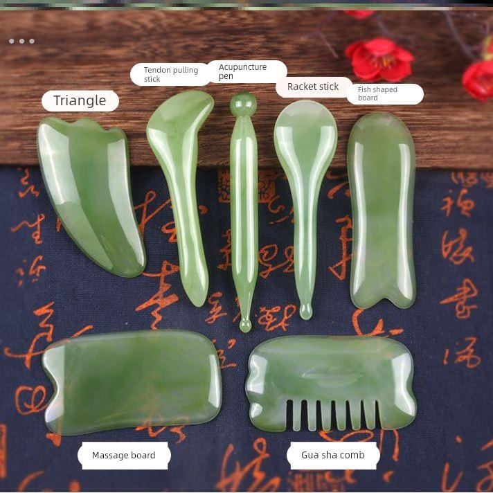 按摩板刮痧全身通用面部脸部眼部头疗拨筋棒美容院拔经棒7件套装