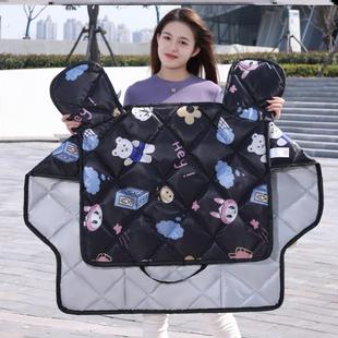 摩托车加绒防风罩中厚双面防水 通用春秋冬季 新款 电动车挡风被四季