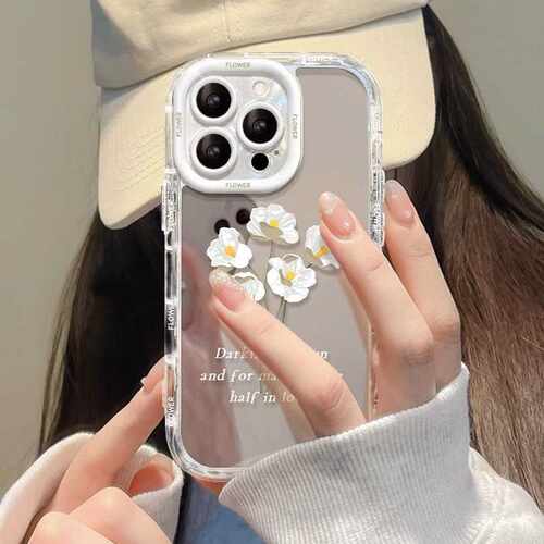 清新花朵适用苹果17手机壳15iPhone14plus保护套13Promax防摔全包