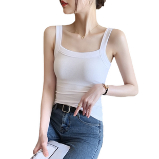 白色打底吊带背心女内搭美背2023年春夏新款百搭性格无袖上衣外穿