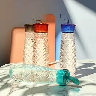 微瑕疵乐扣乐扣 宝石水杯运动旅行男女情侣杯塑料时尚透明 HLC647