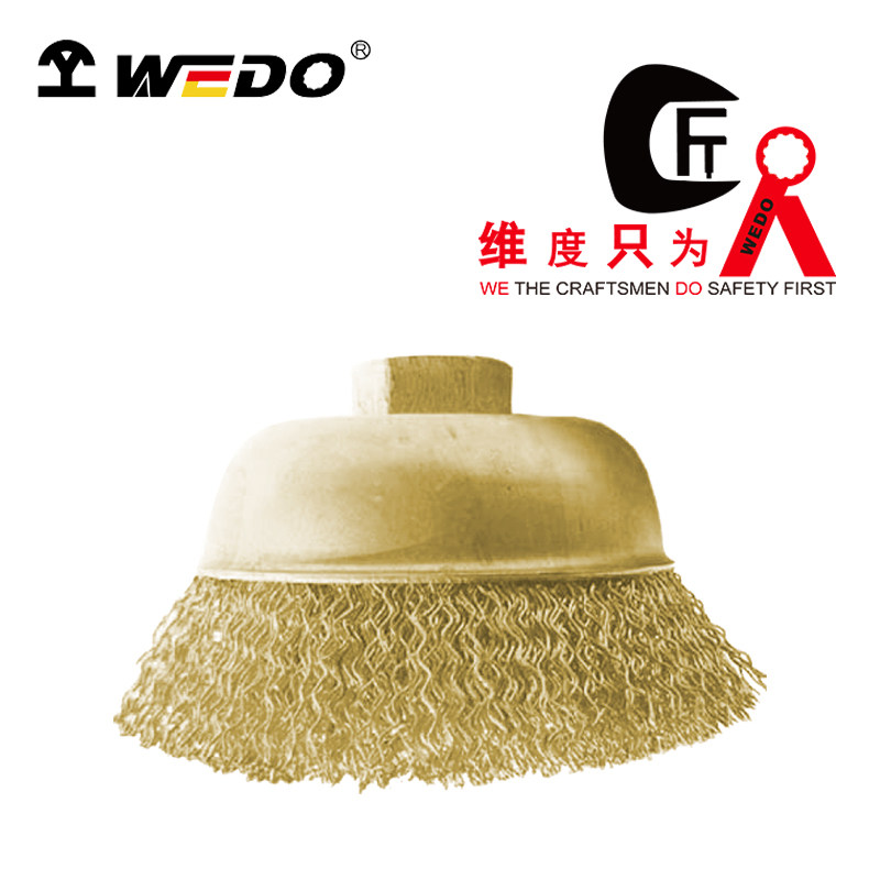 WEDO维度防爆杯刷抛光铜丝刷除锈轮碗形扭丝刷黄铜磷铜刷子BR290