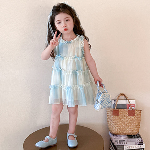 夏季 甜美 女童连衣裙夏新超好看潮装 潮服洋气小清新女生流行时尚