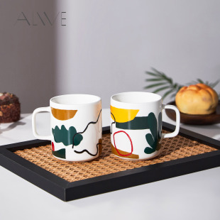 陶瓷马克杯咖啡杯马蒂斯生日礼物茶杯托盘芬兰杯子 Alive绿洲系列