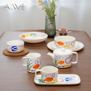 餐具套装 Alive春之圆舞曲 饭碗汤碗平盘马克杯茶杯茶壶礼盒送礼