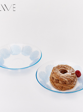 Alive蓝色冰川 玻璃盘子耐高温高颜值芬兰插画北欧家用果盘甜品盘