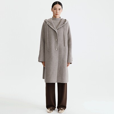 DYBULAFUN/戴布拉芬新款冬季羊毛大衣连帽设计时尚大气外套上衣女