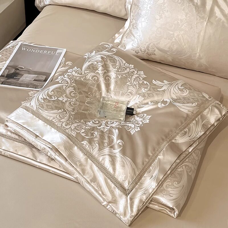 高级感提花A类冰丝夏凉被四件套床笠款轻奢空调被薄款被子可机洗