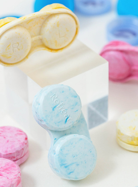 【品牌专属 环保材质】refrear隐形眼镜盒美瞳盒子收纳便携双联盒