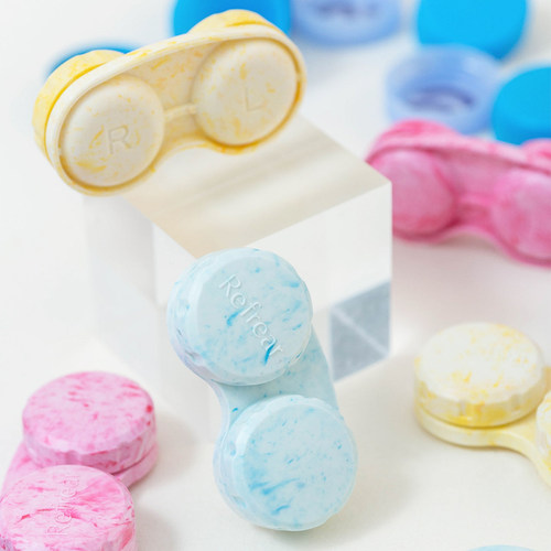 【品牌专属 环保材质】refrear隐形眼镜盒美瞳盒子收纳便携双联盒