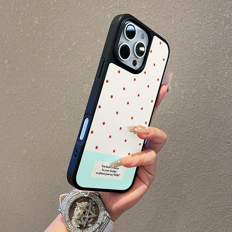 韩系小众红色波点适用于苹果16promax手机壳iPhone15plus硅胶11磁吸14pro玻璃13/12全包华为mate70防摔小米15