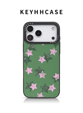 适用苹果17新款iPhone16手机壳华为p80荣耀400刀锋小羊皮小米17pro绿色泼墨粉星星opporeno15vivox300三星S25