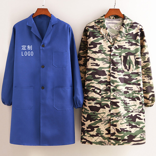 男士 大褂罩衣成人定制logo印字劳保上班干活外套肥工作服 围裙长袖