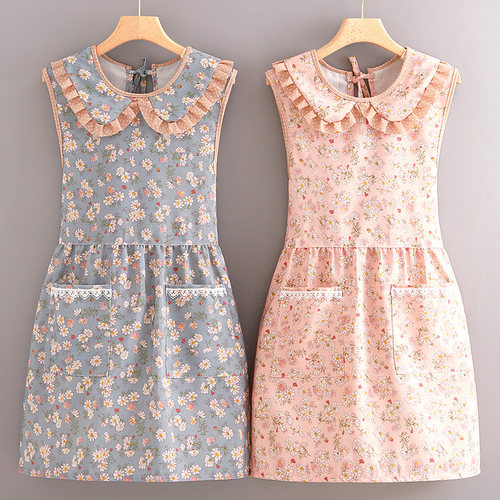 浩瑾帆布洋气小清新防污坎肩围裙