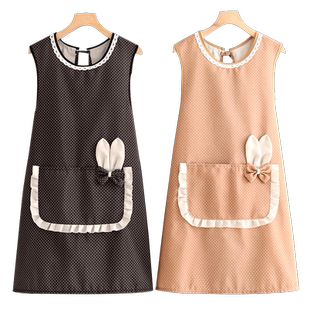 防污耐脏厨房家用围裙帆布坎肩韩版大人做饭围腰女美甲工作服围腰