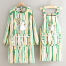 新款 围裙家用厨房可爱防污罩衣定制工作服成人做饭围腰女 帆布长袖