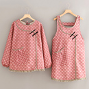 复古帆布围裙家用厨房防污长袖 罩衣女做饭围腰餐饮专用外穿工作服