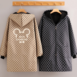 加绒加厚家用厨房围裙工作服大褂定制防水围腰 冬季 长袖 罩衣女新款