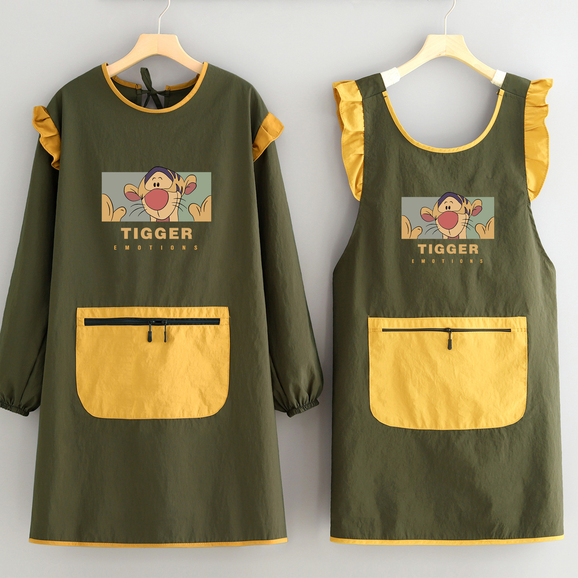 韩式防污长袖围裙家用厨房防泼水