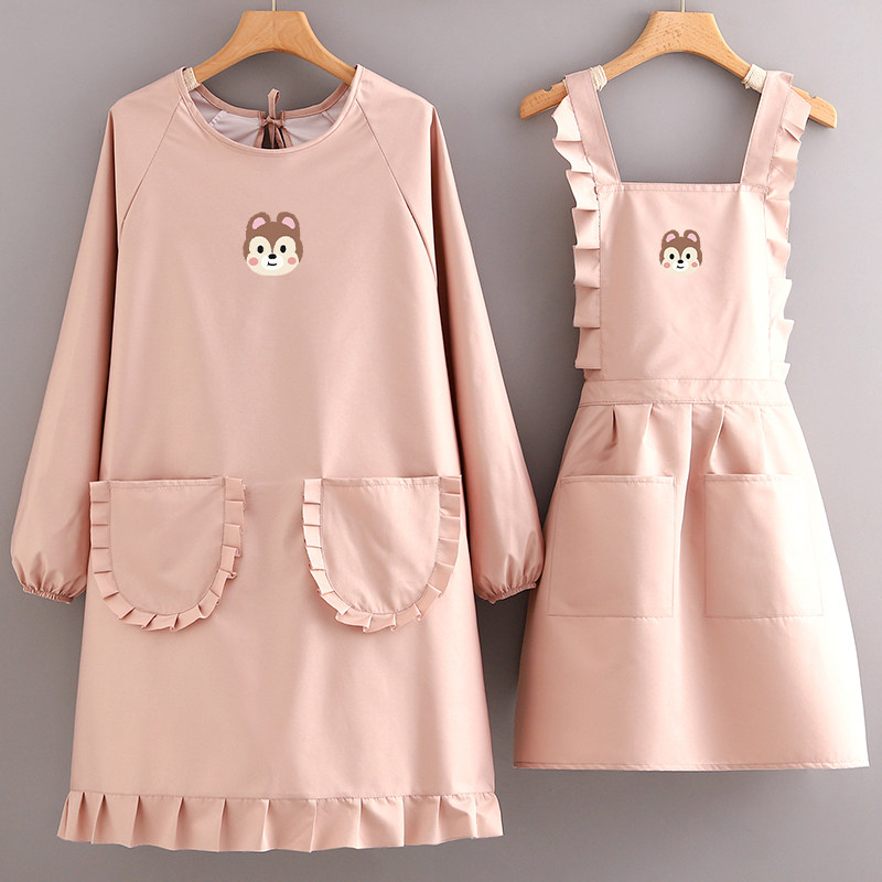 环保防水长袖围裙厨房家用做饭防油罩衣女新款可爱卡通工作服定制,家庭/个人清洁工具,围裙,淘宝优惠券,粉丝福利购,淘宝优惠卷