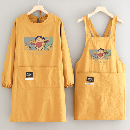 新款防泼水长袖围裙家用厨房做饭