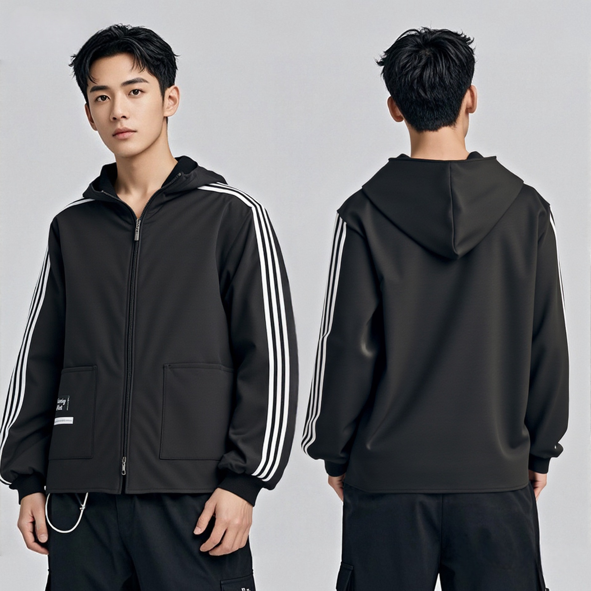 秋冬加绒罩衣厨房家用防污保暖