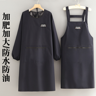 加长防水防油围裙厨房家用加大男士 罩衣餐饮专用围腰定制LOGO印字