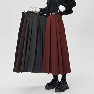 ROUMIKL独特漂亮半裙长版女秋冬季今年流行的爆款绝美裙子a字半身