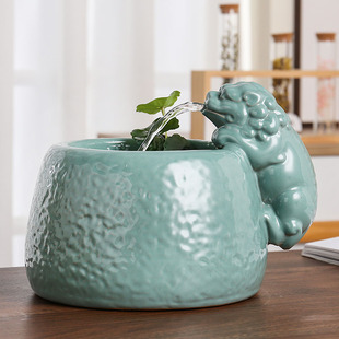 禾潼 貔貅流水摆件喷泉造景茶桌面循环水景观客厅新中式家装饰品