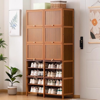 简易鞋架子鞋柜竹制宿舍占地小放家门口多层防尘入门鞋架子收纳架