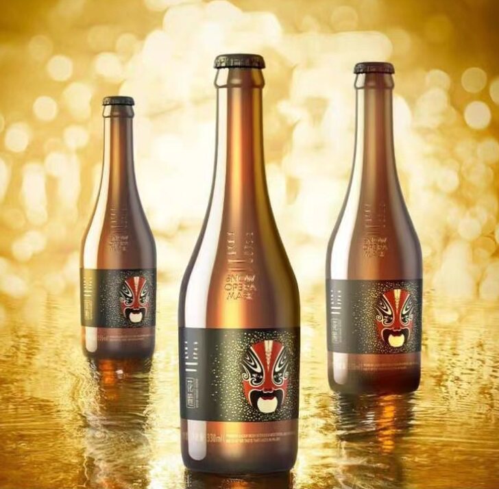 雪花脸谱304pokerface花旦沈阳特产花脸旦角中式辽宁熟啤黄啤飒