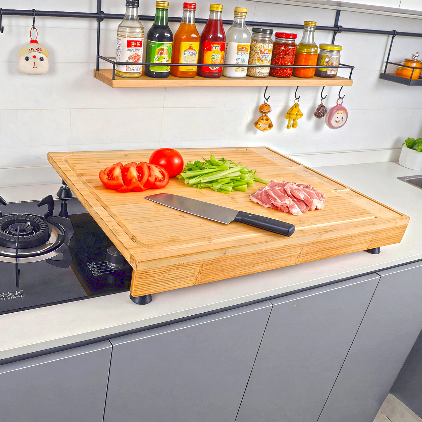 水槽菜板竹制家用案板洗碗机盖板厨房面板台面扩展板水池卡位砧板
