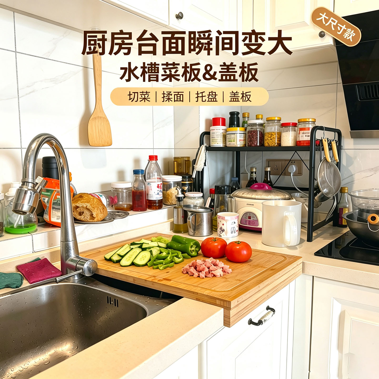 竹制水槽菜板厨房案板擀面板砧板图片