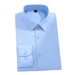 广东普宁衬衫7A抗菌桑蚕丝衬衫男长袖商务休闲衬衫竹纤维衬衣