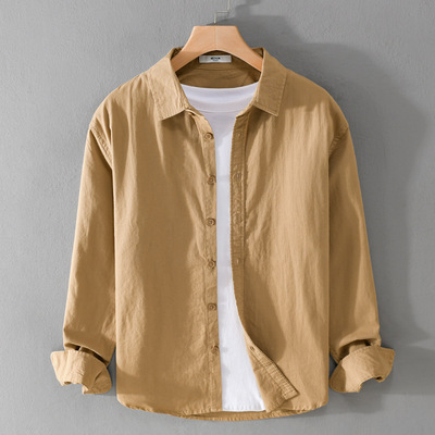 广东普宁衬衫男装纯棉长袖衬衫