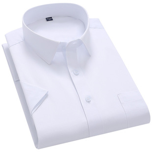 男纯棉短袖 白衬衫 高级感商务工装 高档职业装 男士 广东普宁衬衫