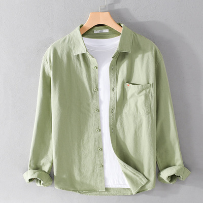 广东普宁衬衫男士休闲长袖