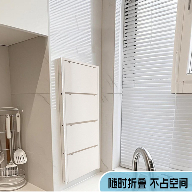 挂壁厨房置物架折叠款家