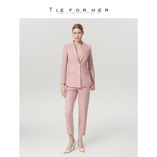 马甲女士套装 TieForHer 通勤西装 茱萸粉色修身 Tzee0系列明星款